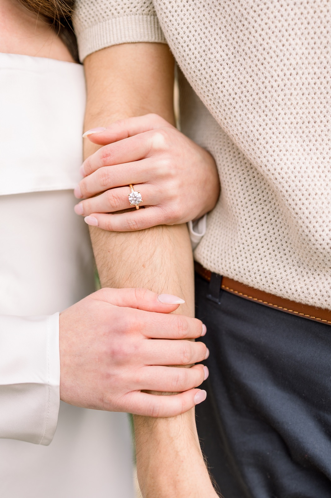Close detail of an engagement ring