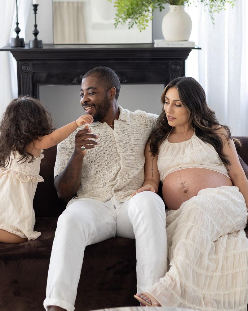 Family relaxing together at home