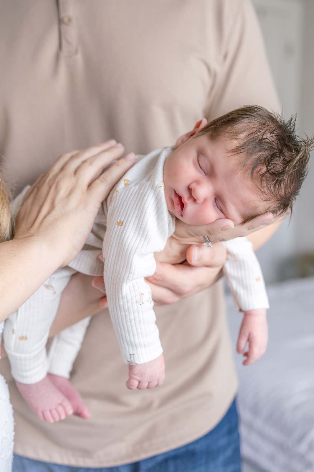 Close portrait of a sleeping newborn